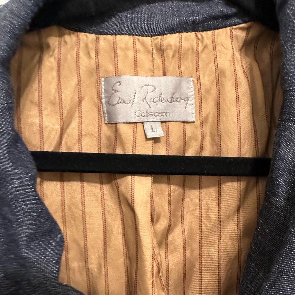 đź§µ Emil Rutenberg RARE Deconstructed Denim Blazer đź§Ą - Picture 3 of 8